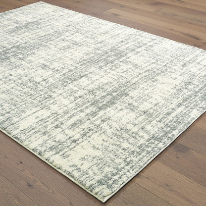 7’X10’ Ivory And Gray Abstract Strokes Area Rug