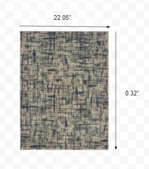 5’X8’ Gray And Navy Abstract Area Rug