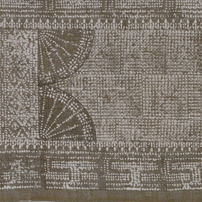 8' X 10' Putty Distressed Medallion Area Rug