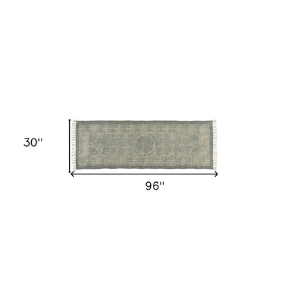 4’ X 6’ Sky Gray Distressed Medallion Area Rug