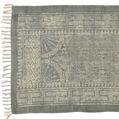 4’ X 6’ Sky Gray Distressed Medallion Area Rug
