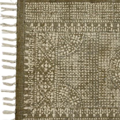 8' X 10' Putty Distressed Medallion Area Rug