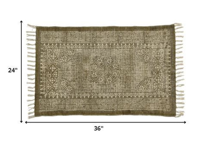 8' X 10' Putty Distressed Medallion Area Rug