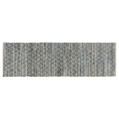 3' X 8' Blue And Gray Ogee Runner Rug