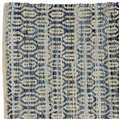 3' X 8' Blue And Gray Ogee Runner Rug