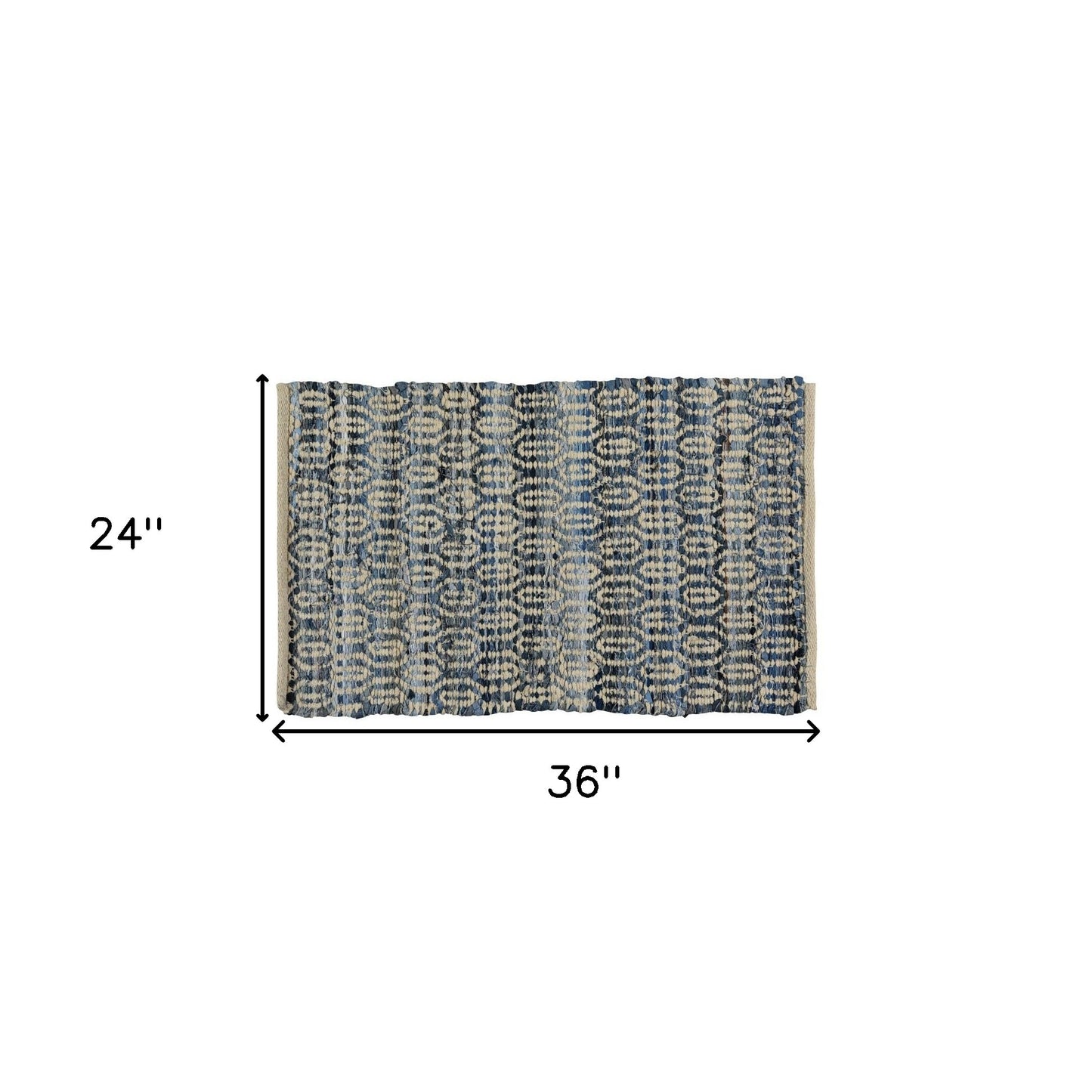 3' X 8' Blue And Gray Ogee Runner Rug