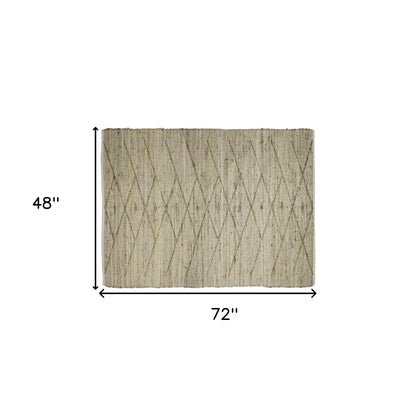 2' X 3' Beige Distressed Tribal Scatter Rug