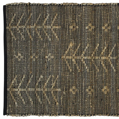 2' X 3' Black Distressed Tribal Scatter Rug