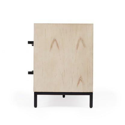 52" Brown Wood And Manufactured Cabinet Enclosed Storage TV Stand