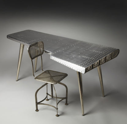68" Silver Metal Writing Desk
