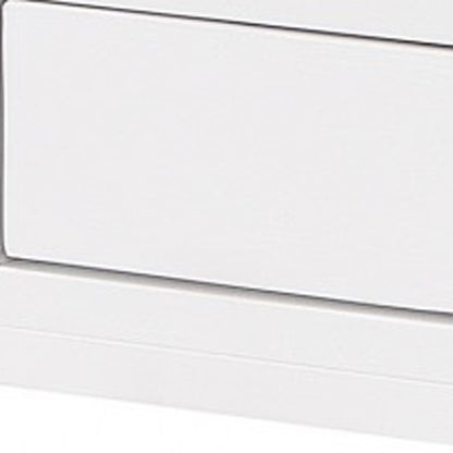 40" White Rubberwood Wood Writing Desk With Two Drawers