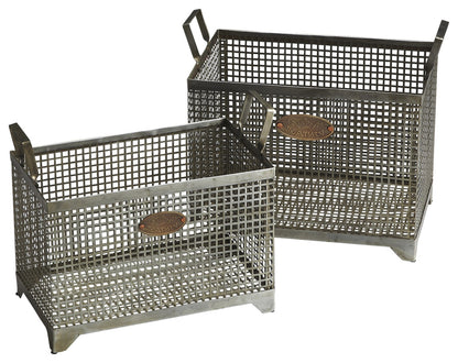 Set Of 2 Iron Storage Baskets