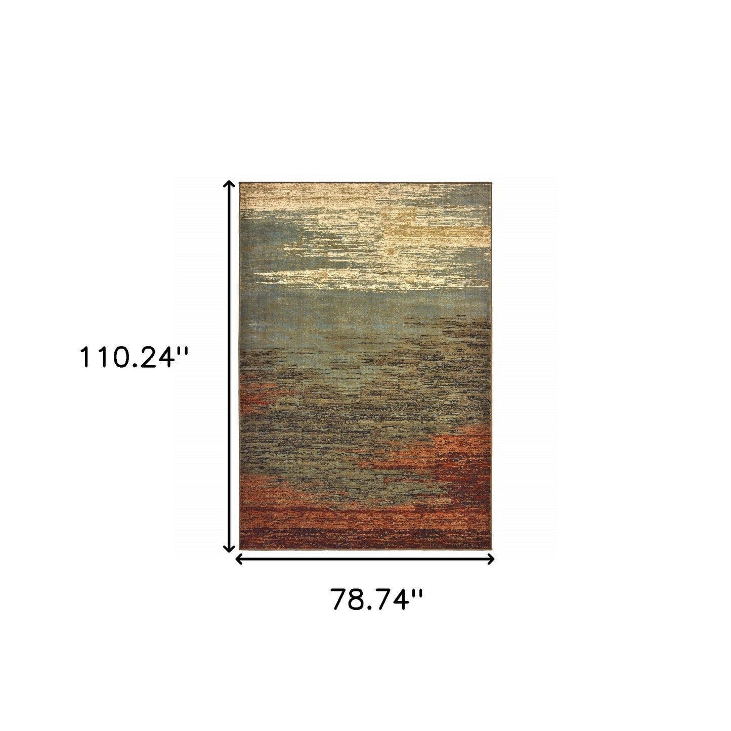 5’X7’ Blue And Brown Distressed Area Rug