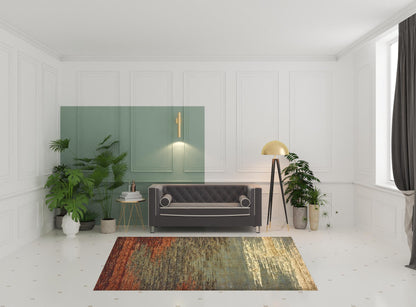 5’X7’ Blue And Brown Distressed Area Rug
