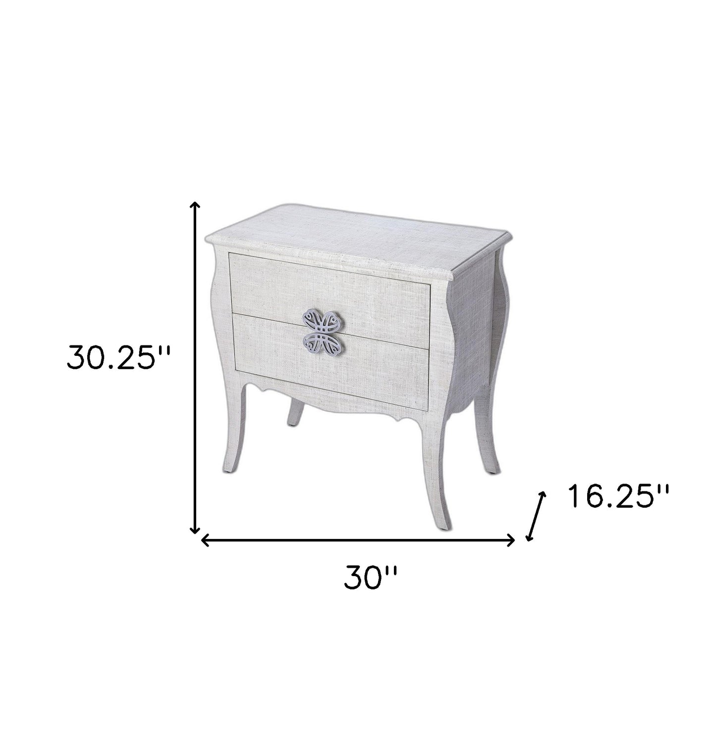 30" Off White Standard Accent Chest With Two Drawers