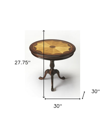 30" Brown Round Coffee Table
