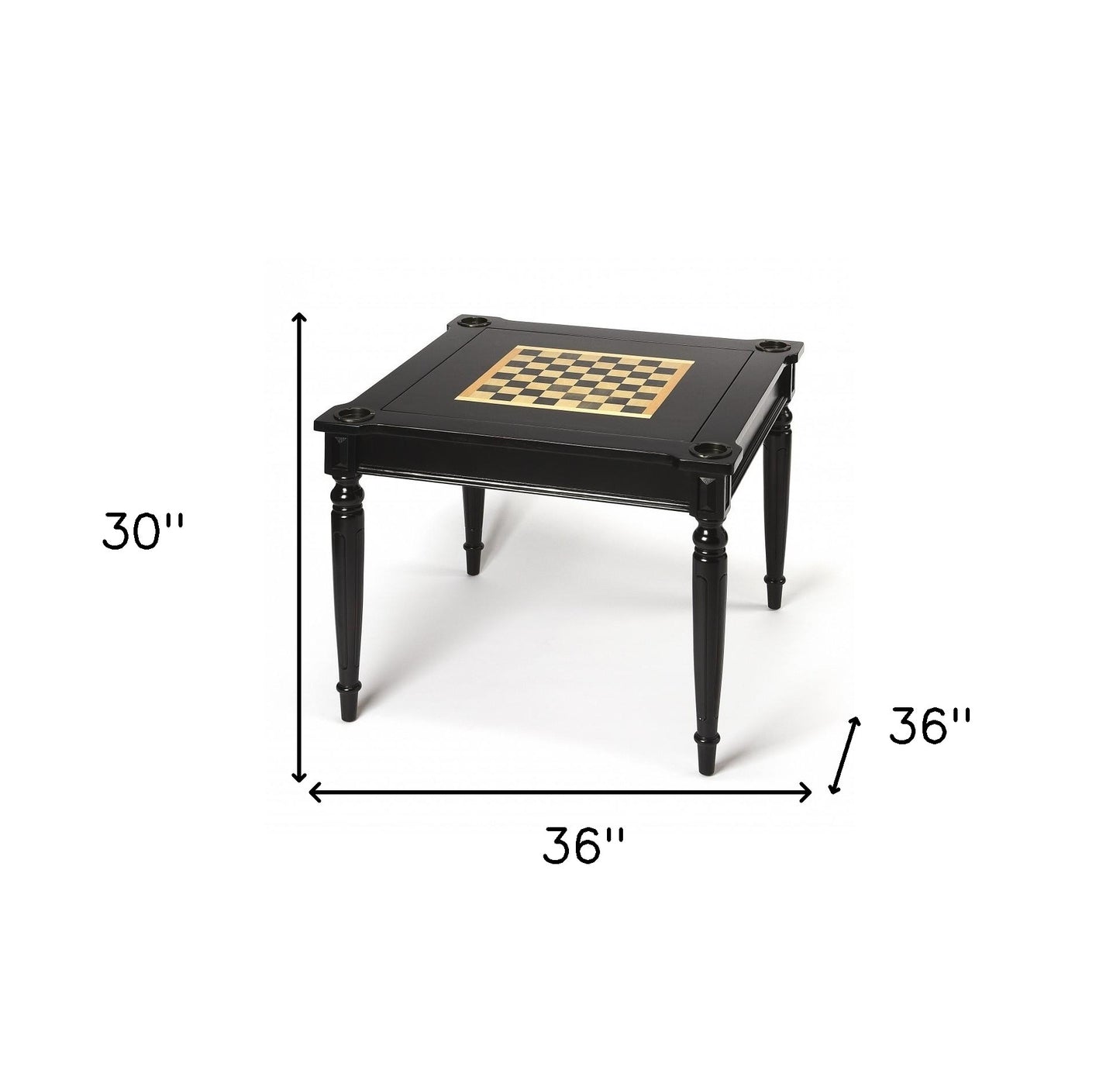 36" Black Manufactured Wood Square Coffee Table