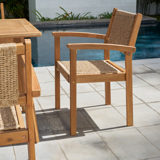 Set Of Two Woven Dining Chairs