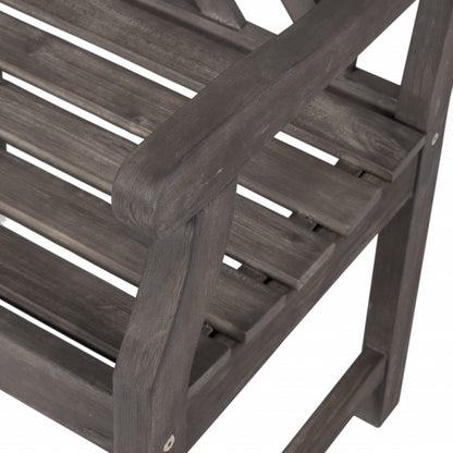Distressed Patio Armchair With Diagonal Design
