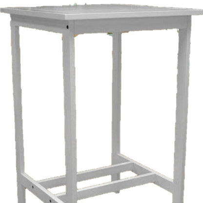 43" White Solid Wood Slat Indoor Outdoor High Top Bar Table