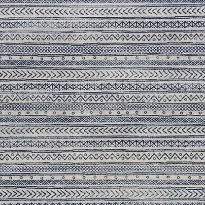 5’ X 8’ Navy Blue Decorative Stripes Area Rug