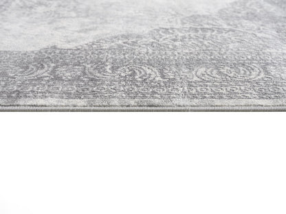 2’ X 4’ Gray Distressed Medallion Area Rug