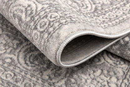 2’ X 4’ Gray Distressed Medallion Area Rug