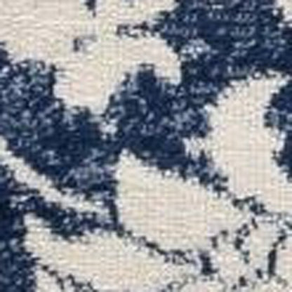 5’ X 8’ Navy Blue Distressed Floral Area Rug