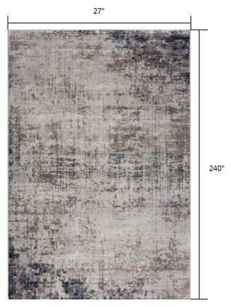 2’ X 3’ Navy Blue Distressed Striations Scatter Rug