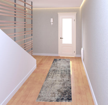 2’ X 3’ Navy Blue Distressed Striations Scatter Rug