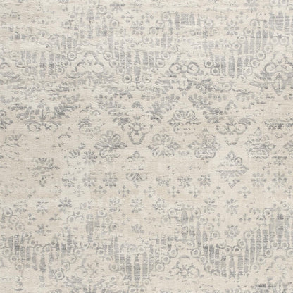 2’ X 10’ Ivory Distressed Ikat Pattern Runner Rug