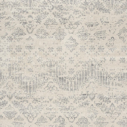 2’ X 10’ Ivory Distressed Ikat Pattern Runner Rug