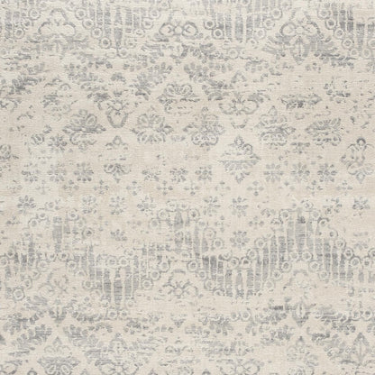 2’ X 10’ Ivory Distressed Ikat Pattern Runner Rug