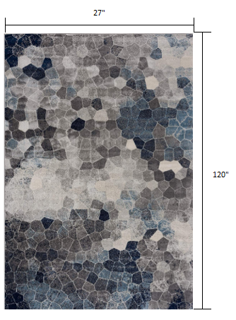 8’ X 11’ Navy Blue Cobblestone Pattern Area Rug