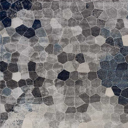 8’ X 11’ Navy Blue Cobblestone Pattern Area Rug