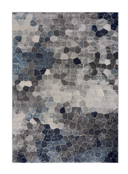 8’ X 11’ Navy Blue Cobblestone Pattern Area Rug