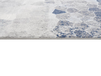 8’ X 11’ Navy Blue Cobblestone Pattern Area Rug