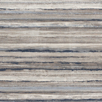 2’ X 6’ Blue And Beige Distressed Stripes Area Rug