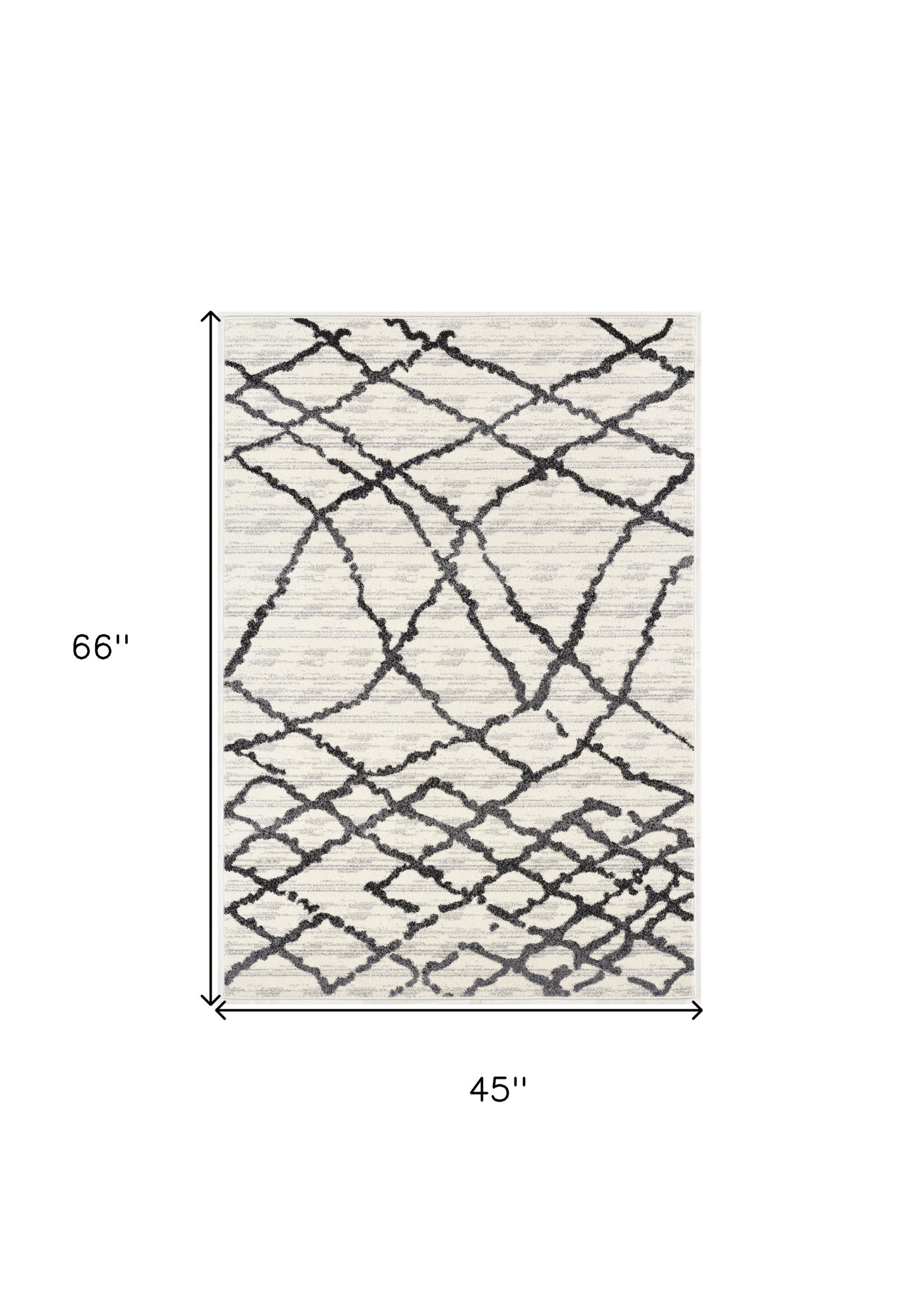 5’ X 8’ Gray And Black Modern Abstract Area Rug
