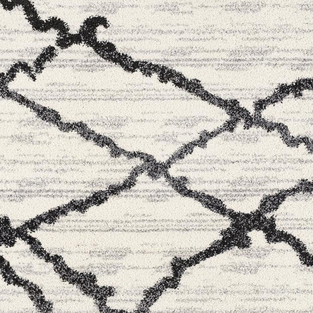 5’ X 8’ Gray And Black Modern Abstract Area Rug