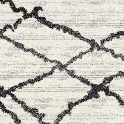 5’ X 8’ Gray And Black Modern Abstract Area Rug