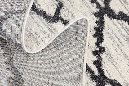5’ X 8’ Gray And Black Modern Abstract Area Rug