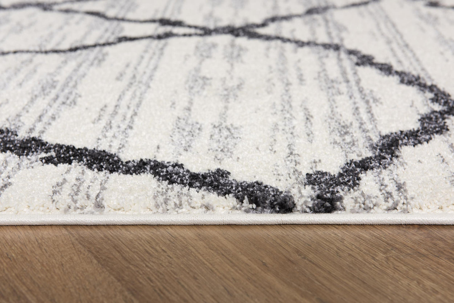 5’ X 8’ Gray And Black Modern Abstract Area Rug