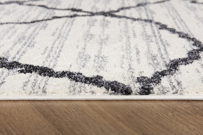 5’ X 8’ Gray And Black Modern Abstract Area Rug