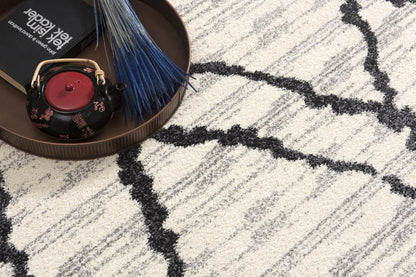 5’ X 8’ Gray And Black Modern Abstract Area Rug