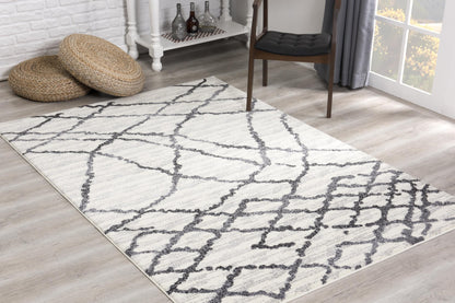 5’ X 8’ Gray And Black Modern Abstract Area Rug