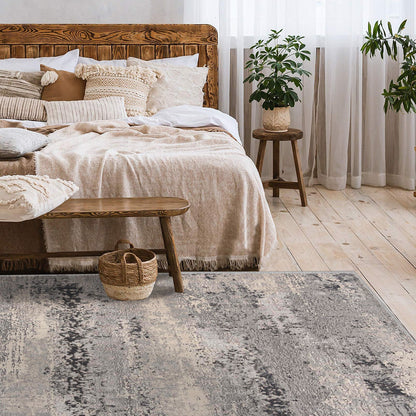 4’ X 6’ Gray Modern Abstract Area Rug