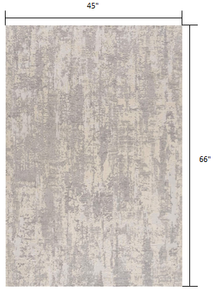 5' X 8' Grey Abstract Area Rug