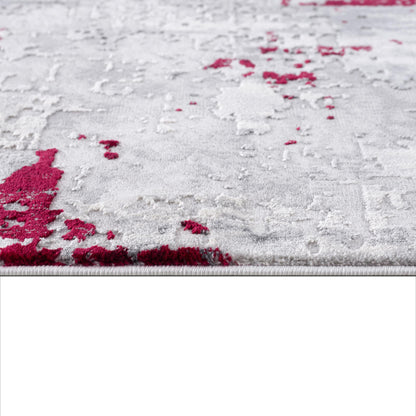 8' X 10' Red Abstract Dhurrie Area Rug
