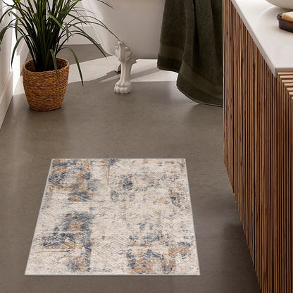 5’ X 8’ Ivory And Beige Abstract Diamonds Area Rug